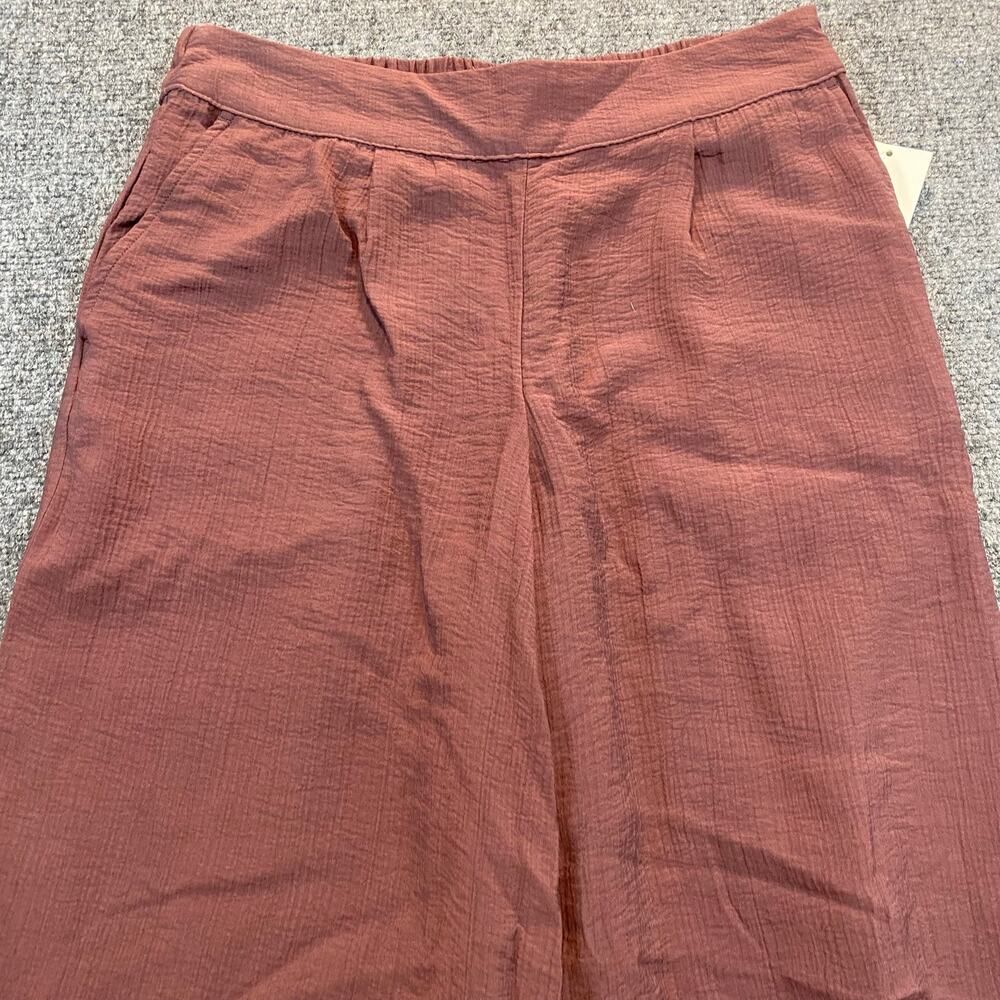 A New Day Linen Blend Wide Leg Culottes Pants Small Wide Leg Flowy Brown NWT - Picture 2 of 7